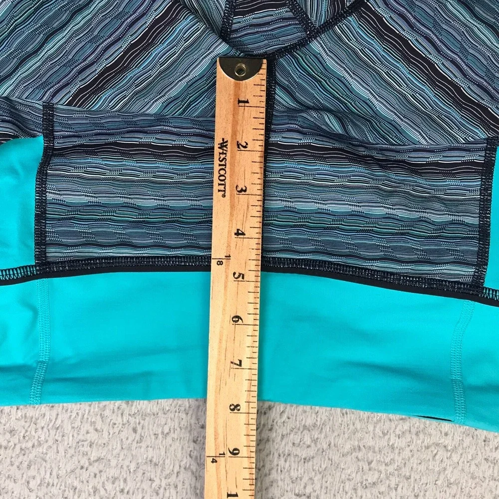 Lululemon Pace‎ Rival Crop Leggings Womens 4 Space Dyed Blue Pockets 23